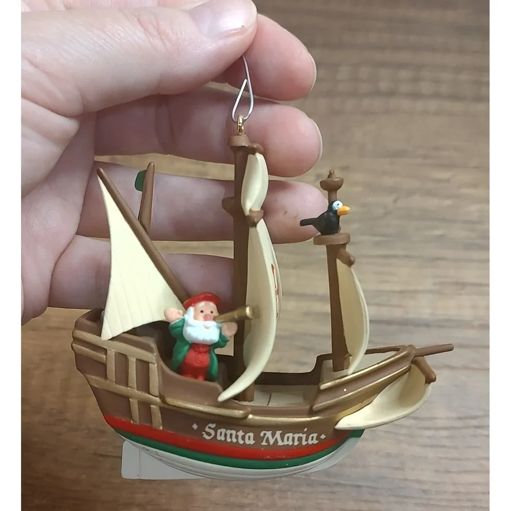 Hallmark Santa Maria Keepsake Ornament 1992 Penguin Ship Columbus A4